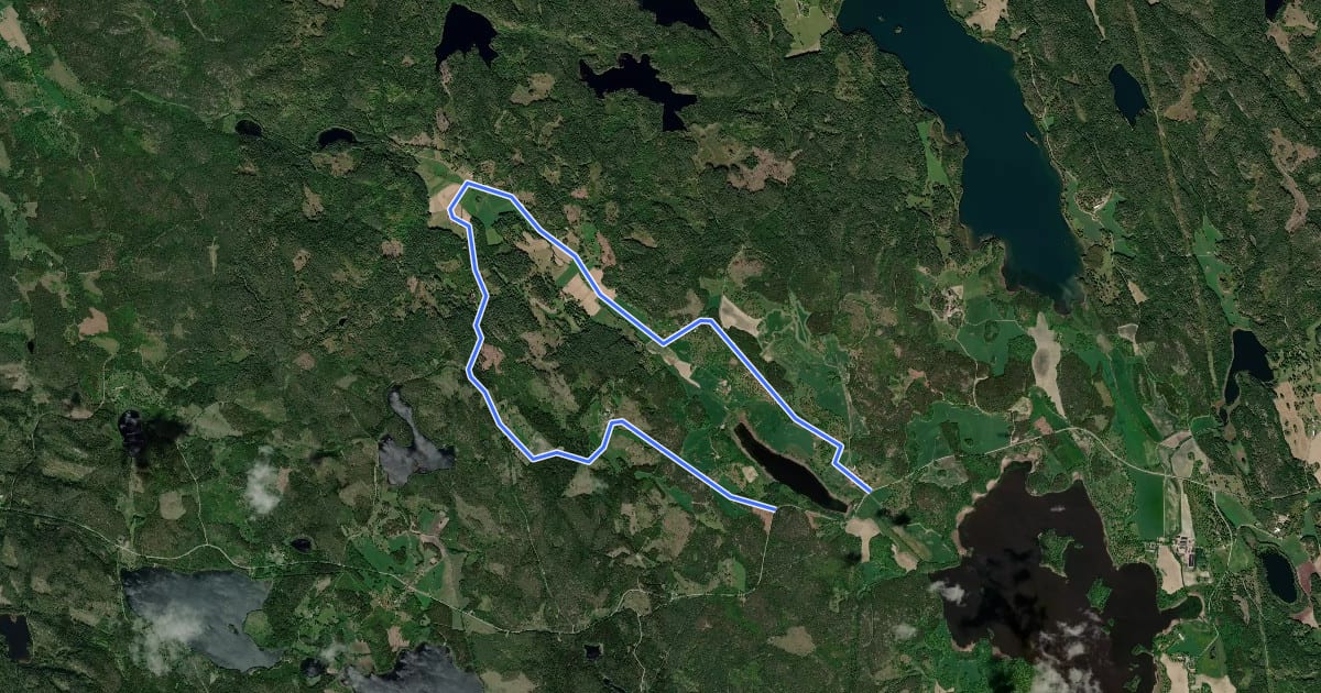 Маршрут Rött cykelturförslag на спутниковом снимке