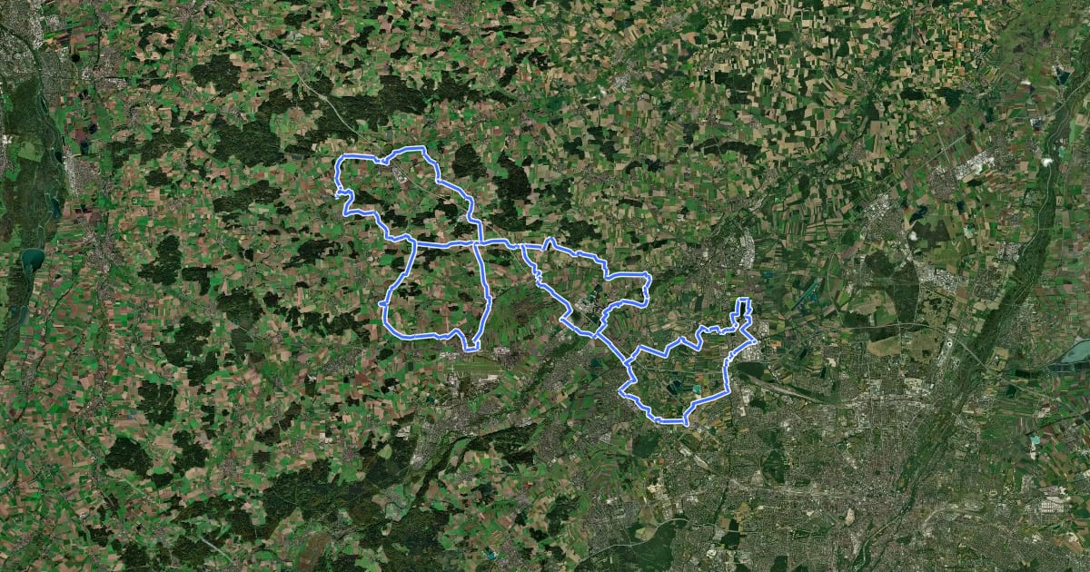 Маршрут Räuber Kneißl Radweg на спутниковом снимке