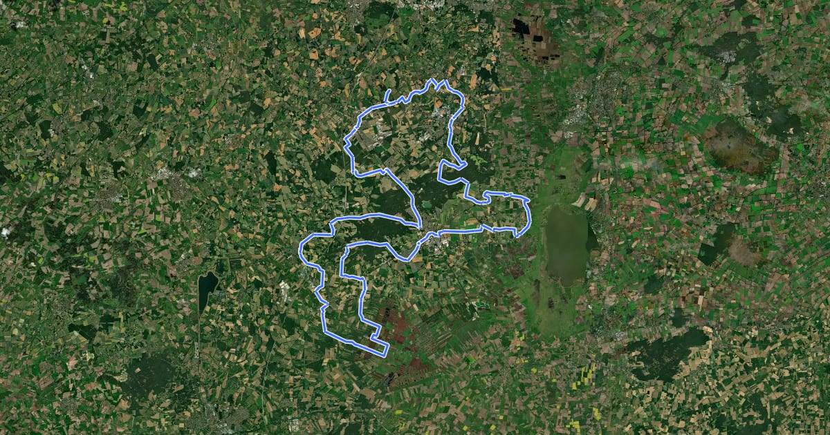Маршрут Räuber Rad Route Dammer Berge на спутниковом снимке