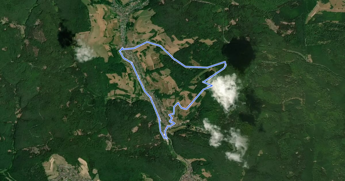 Маршрут Räuberwanderweg на спутниковом снимке