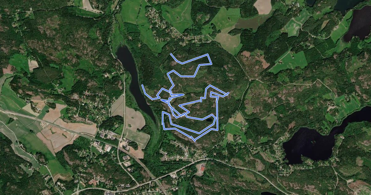 Маршрут Röverberget MTB на спутниковом снимке