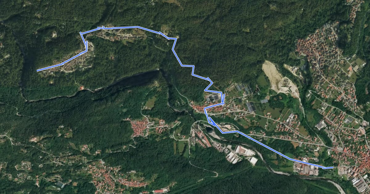 Маршрут R01 Verbania Trobaso - Unchio - Motto di Unchio - Pian di Les - Cossogno на спутниковом снимке