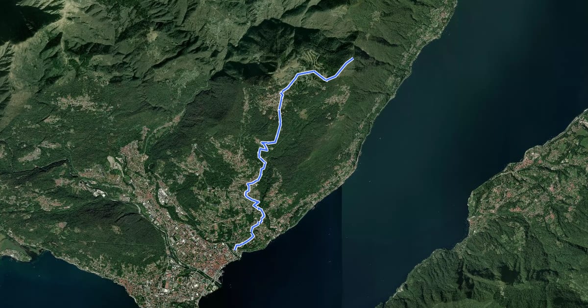 Маршрут R02 Verbania Intra bivio R30 Via Selasca - Arizzano - Albagnano - Premeno - Pizzo d'Omo на спутниковом снимке