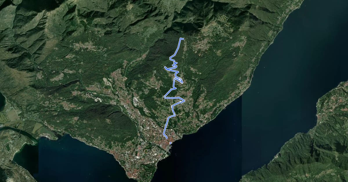 Маршрут R04 Verbania Intra - Zoverallo - San Martino - Bèe - Monte Cimolo - Pian Nava на спутниковом снимке