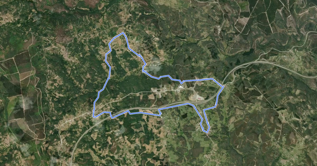 Маршрут R1 - Ruta das Carballeiras на спутниковом снимке