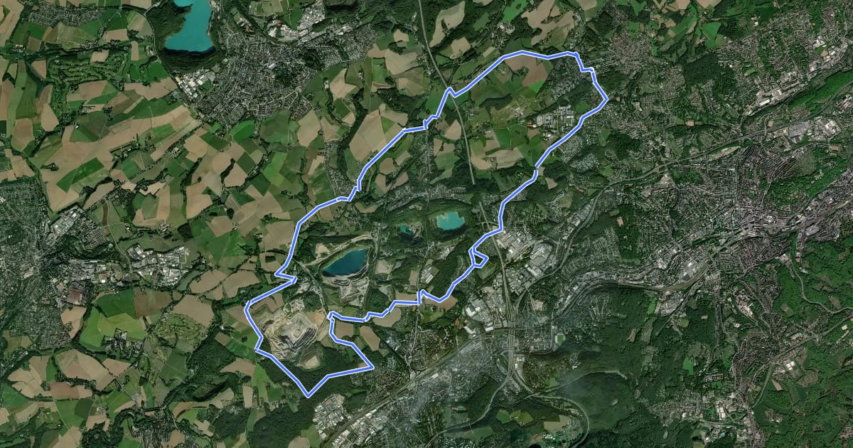 Маршрут R1 [Wuppertal] на спутниковом снимке
