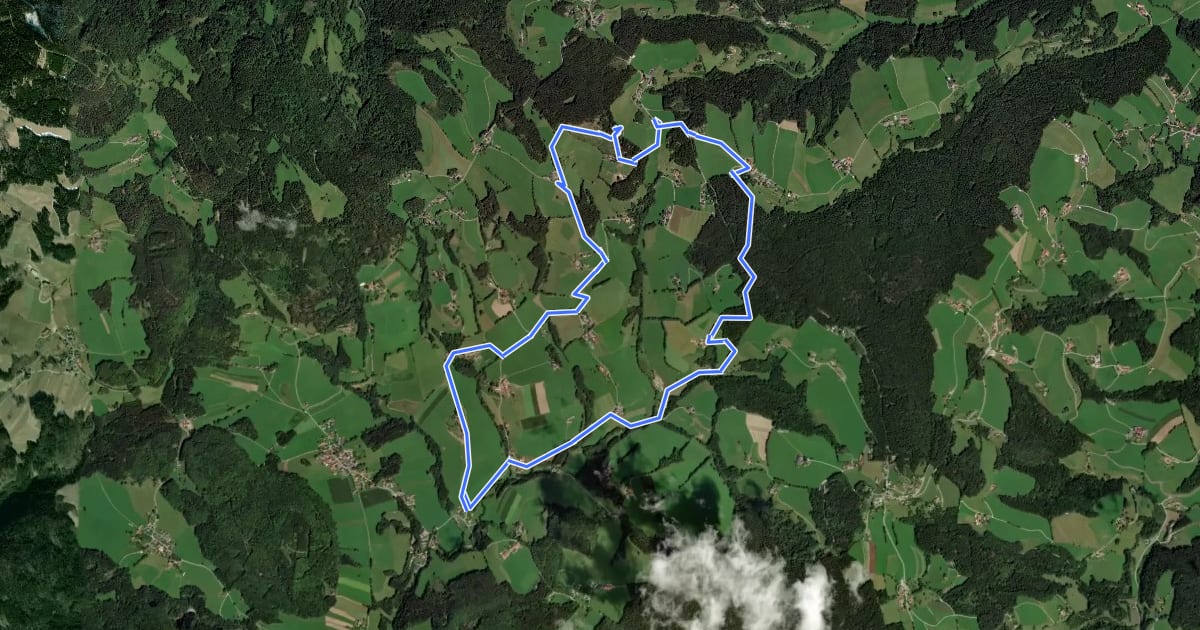Маршрут R10 Boden-Rechbergkogel-Greithweg на спутниковом снимке