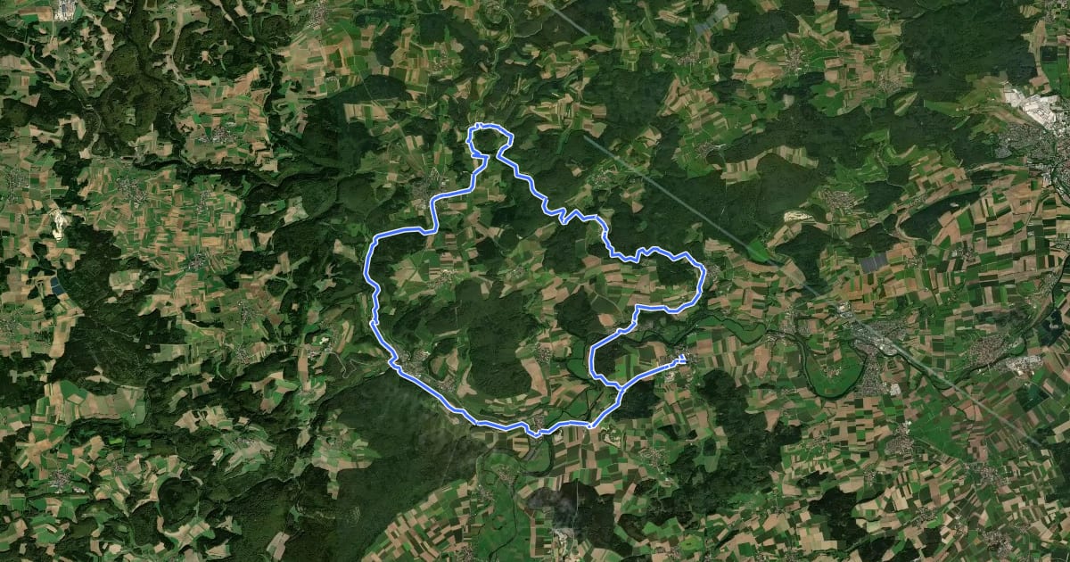 Маршрут R10 - Drei-Tälertour: Lauter-Donau-Ach на спутниковом снимке