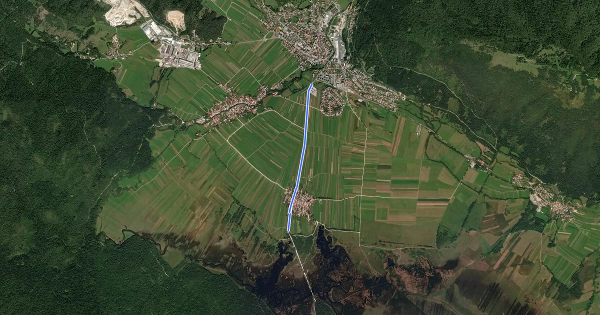 Маршрут R13 (Cerknica-Stari trg pri Ložu-Ilirska Bistrica) на спутниковом снимке