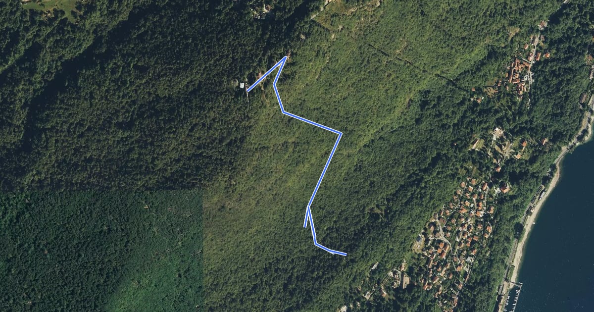 Маршрут R16a Diramazione R16 Sacro Monte di Ghiffa - Diramazione R16 Laghetto delle Streghe (Pollino) на спутниковом снимке