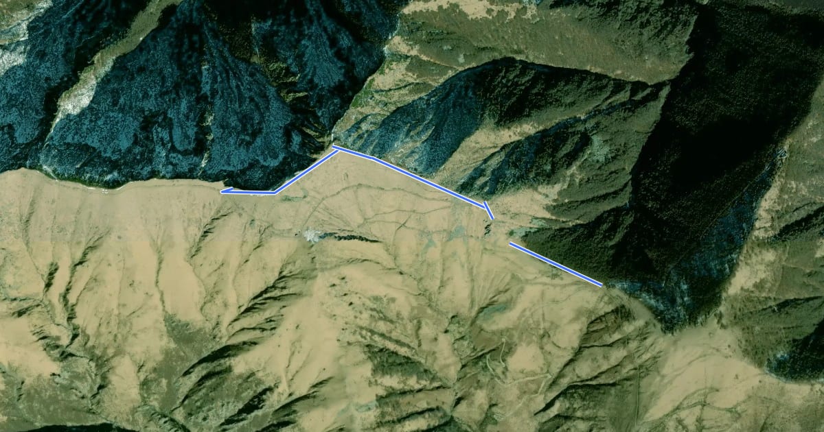 Маршрут R19 Passo Folungo - Monte Vadà - Bivio R20 al Pian Vadà на спутниковом снимке