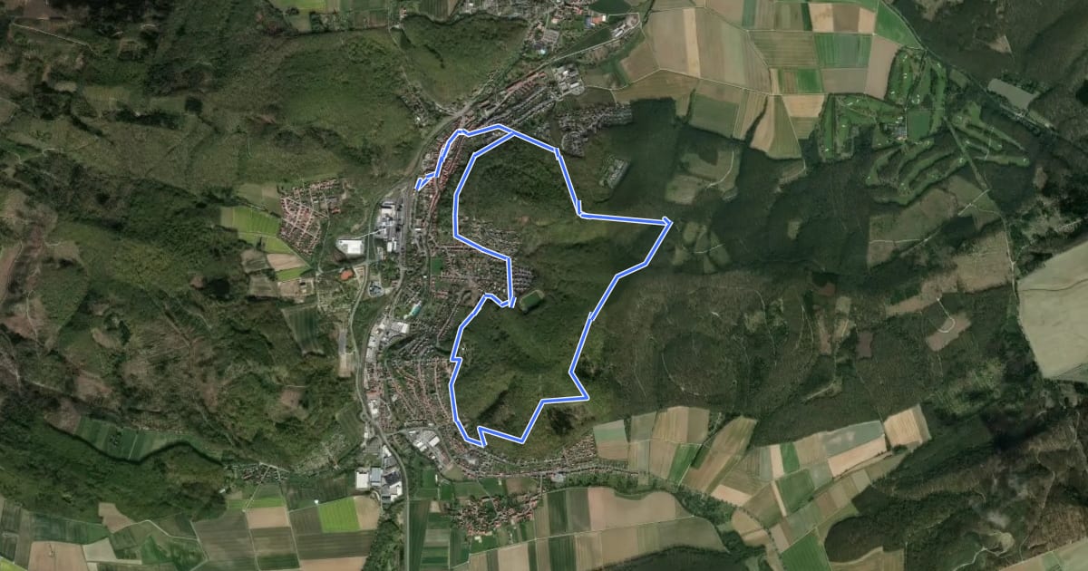 Маршрут R2 Rundwanderweg Ziegenberg на спутниковом снимке