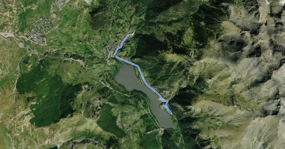 Маршрут R20 - Sallent - Lanuza на спутниковом снимке