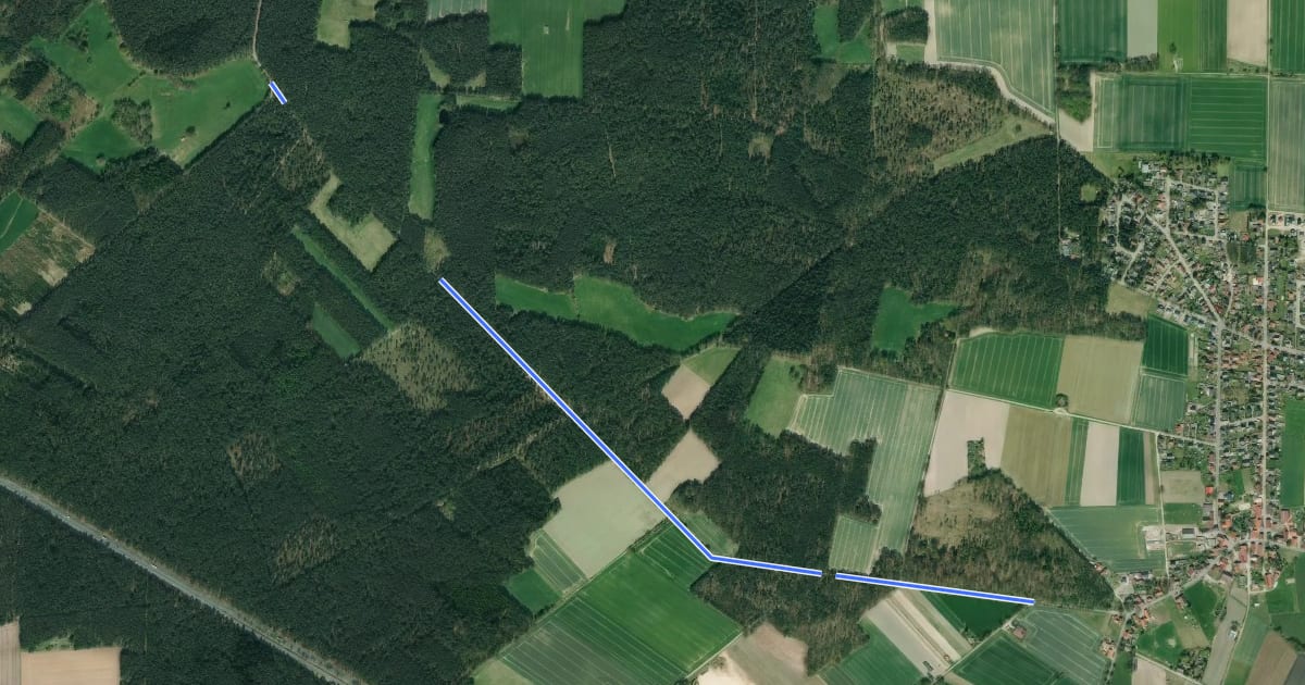 Маршрут R250 Grinderwald - Eilvese Eckberge на спутниковом снимке