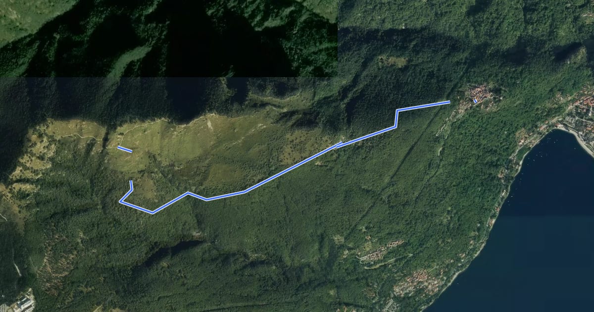 Маршрут R26 Oggiogno - Alpe Morissolo на спутниковом снимке