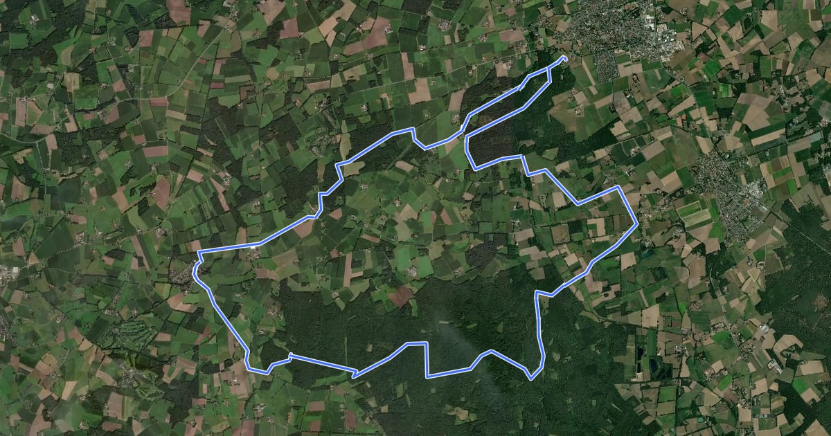 Маршрут R27 von Raesfeld zum Kloster Marienthal на спутниковом снимке