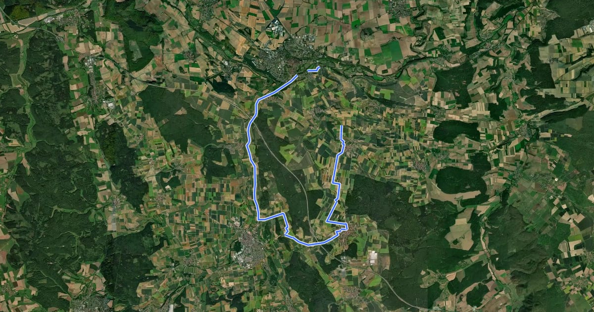 Маршрут R3 Breuna-Kugelsburg (Warburg) на спутниковом снимке