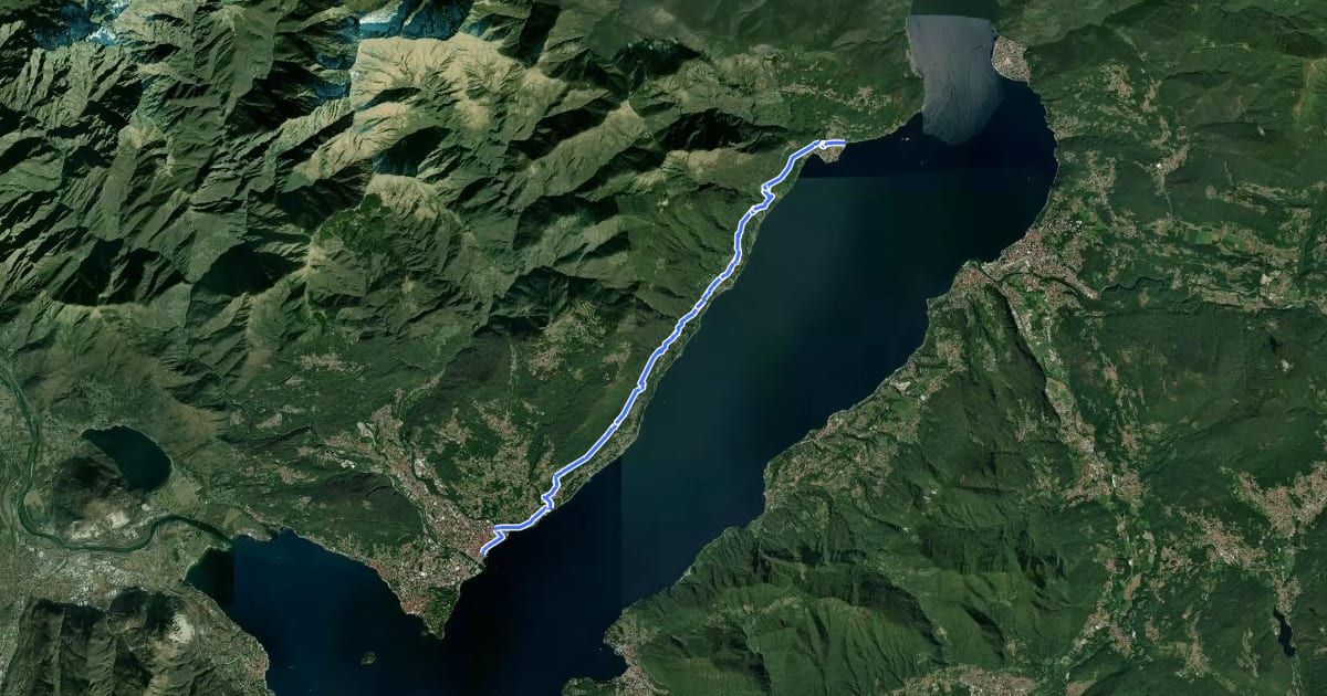 Маршрут R30 'Via delle Genti': tratto Cannero - Oggebbio - Sacro Monte SS.Trinità di Ghiffa - Verbania Intra на спутниковом снимке