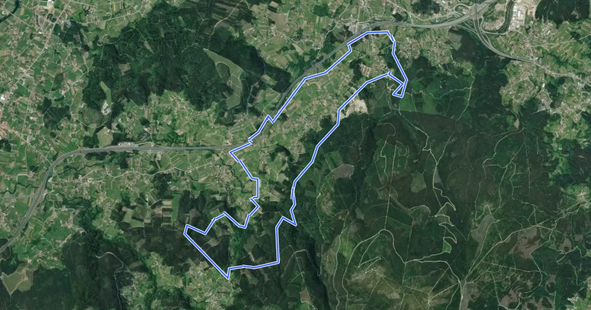 Маршрут R4 - Circuito do Val de Meis на спутниковом снимке