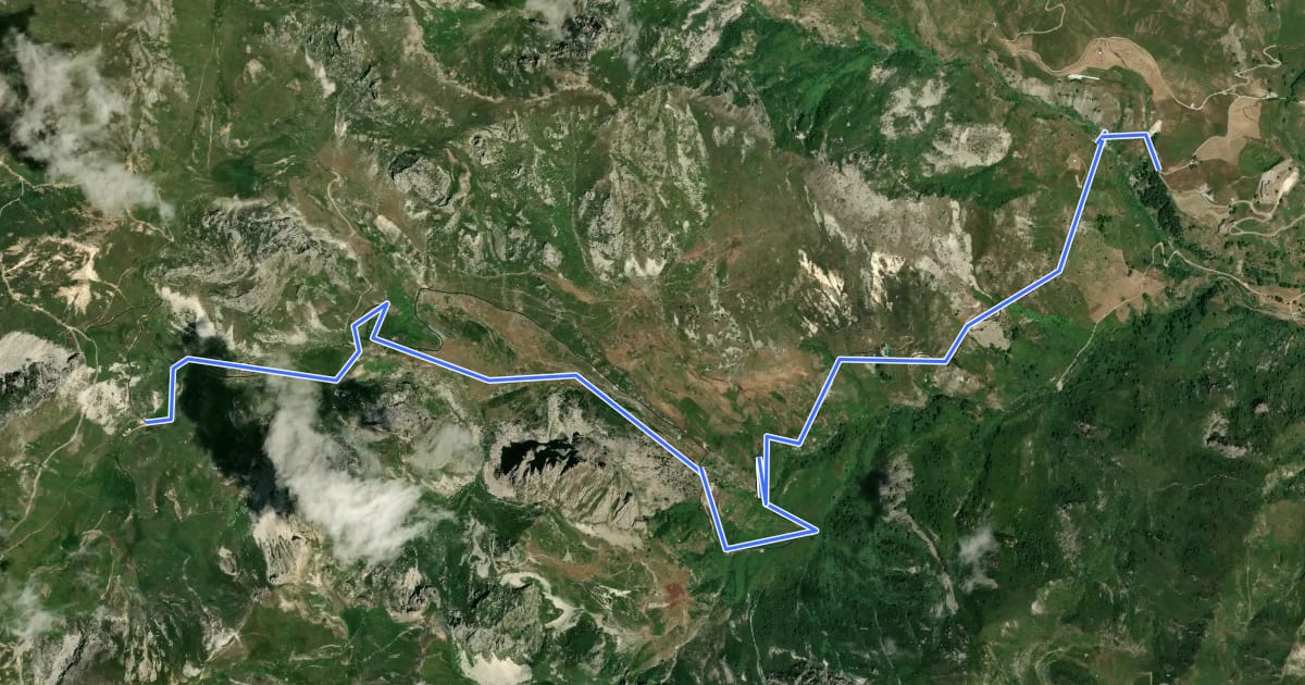 Маршрут R54 на спутниковом снимке