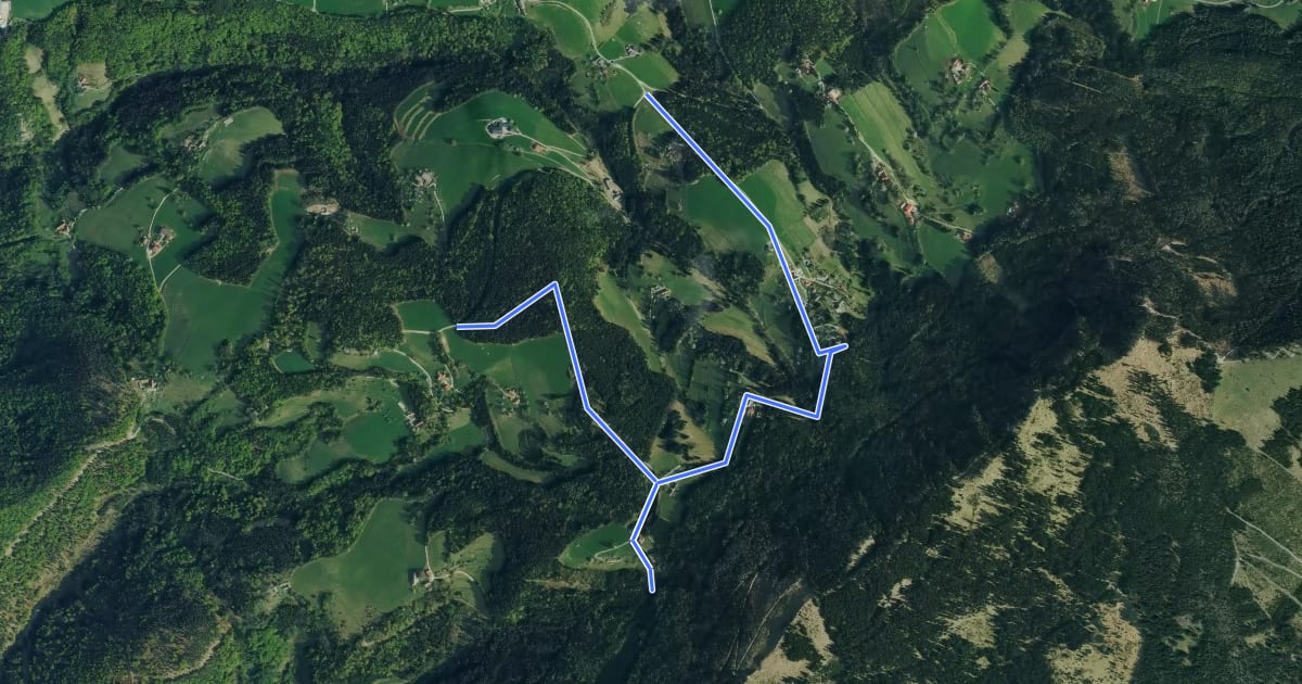 Маршрут R5a Präbichl-Glett-Rundweg Variante на спутниковом снимке