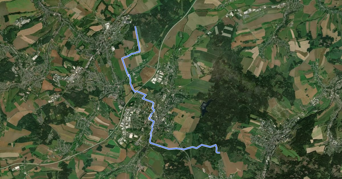 Маршрут R6 STL Eisenweg на спутниковом снимке