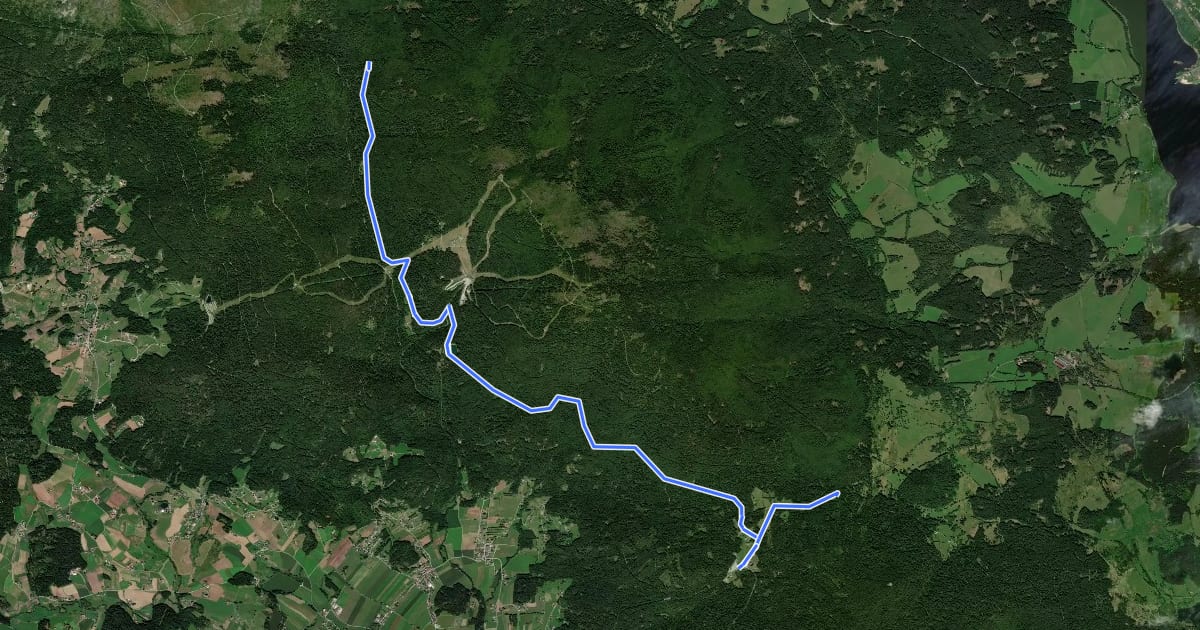 Маршрут R801, Plöckensteinersee Radroute на спутниковом снимке