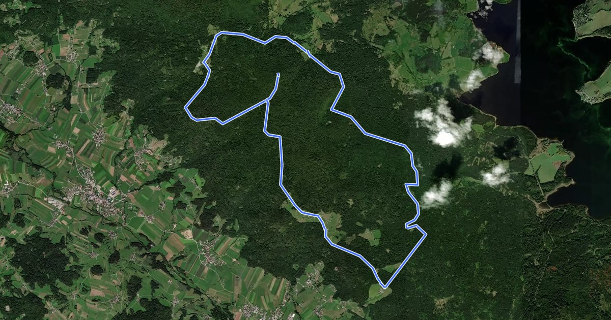 Маршрут R802, Sonnenwald Radroute на спутниковом снимке