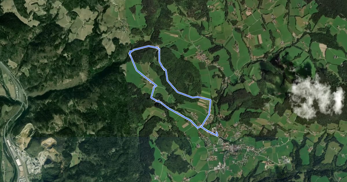 Маршрут R9 Eichberg-Lurgrotte-Rundweg на спутниковом снимке
