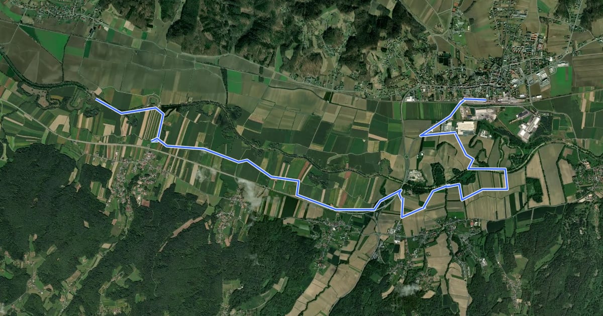 Маршрут Raabtalradweg Burgenland на спутниковом снимке