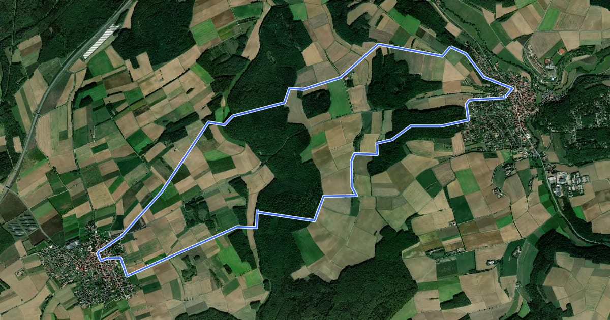 Маршрут Rabenweg Rannungen на спутниковом снимке