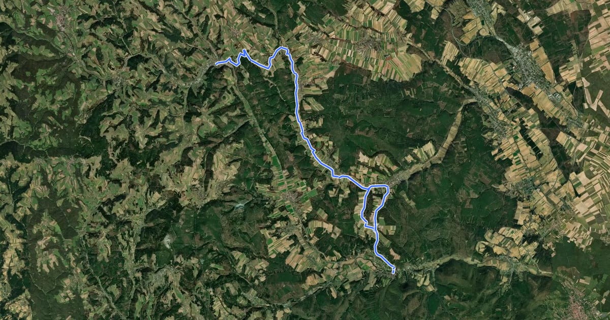 Маршрут Rabnitztal Radwanderweg на спутниковом снимке