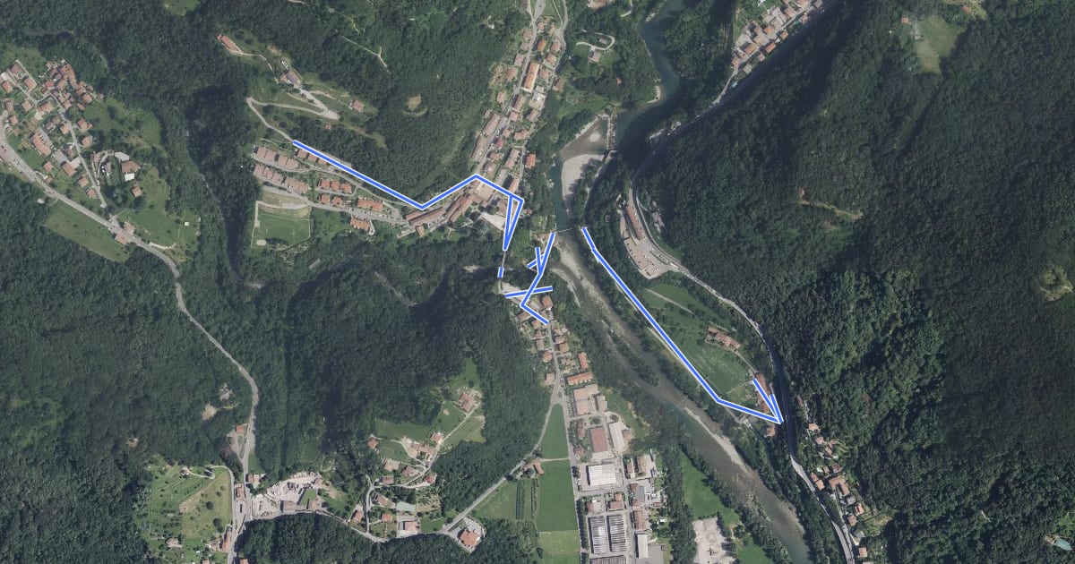 Маршрут Raccordo Ciclabili Valle Imagna - Val Brembana на спутниковом снимке