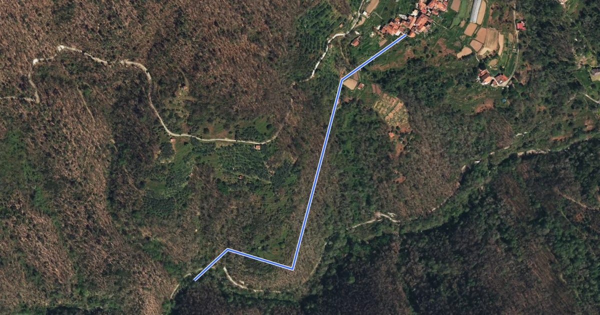Маршрут Raccordo la Villa-Rio di Casale на спутниковом снимке