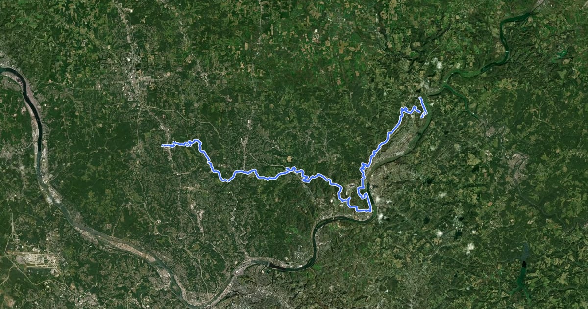 Маршрут Rachel Carson Trail на спутниковом снимке