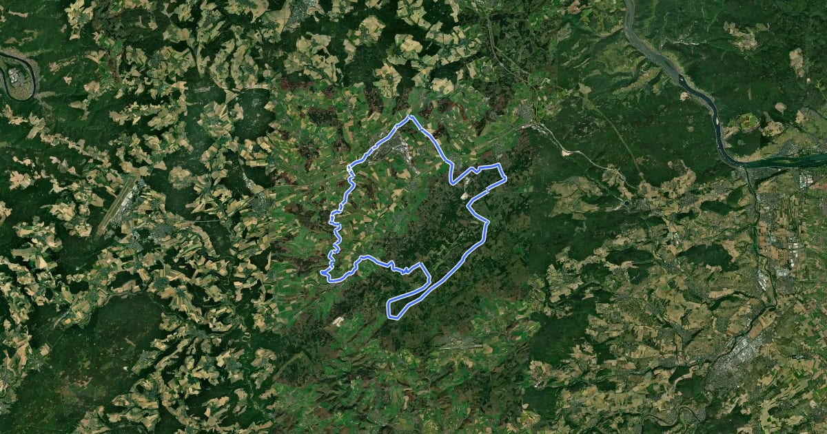 Маршрут Rad-Aktiv-Route H7 Simmerns Naturparktour на спутниковом снимке