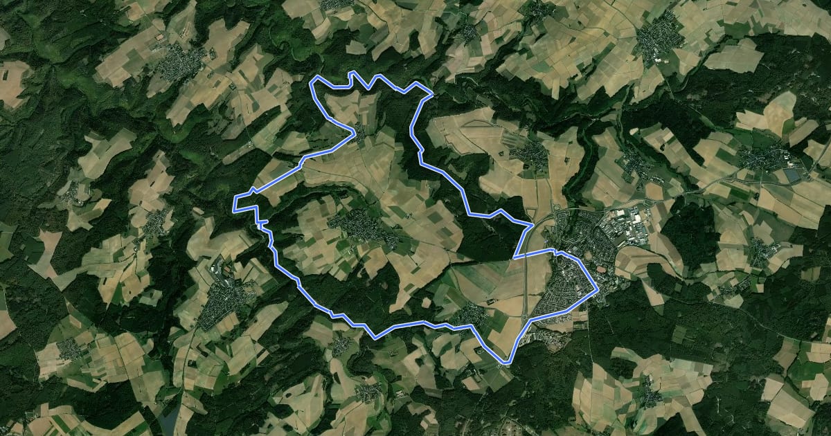 Маршрут Rad-Aktiv-Route Kastellaun на спутниковом снимке