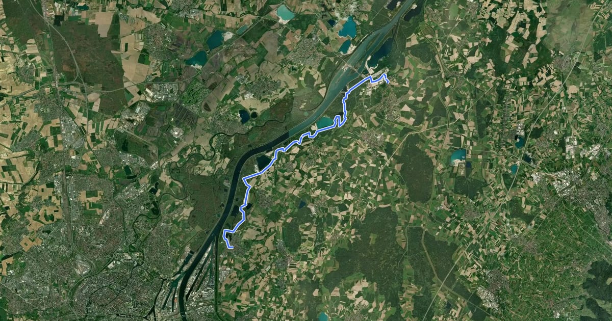 Маршрут Rad- und Wanderweg Kehl-Freistett на спутниковом снимке