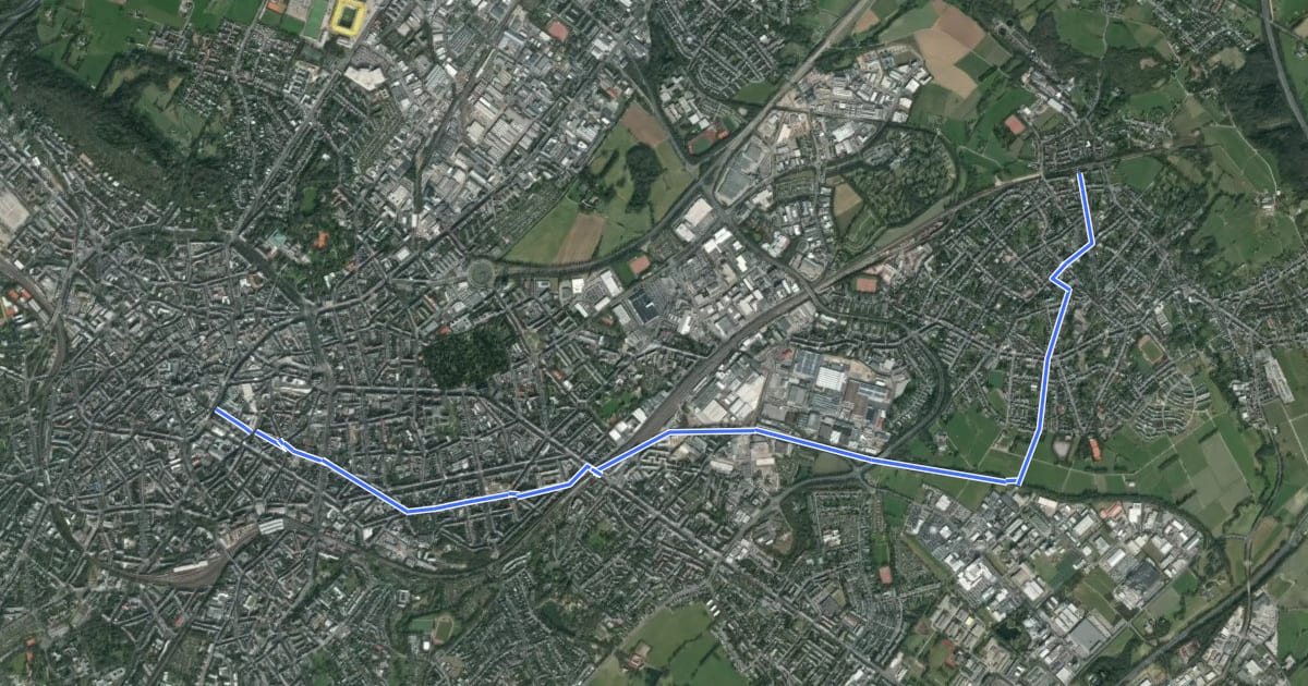 Маршрут Rad-Vorrang-Route Eilendorf на спутниковом снимке
