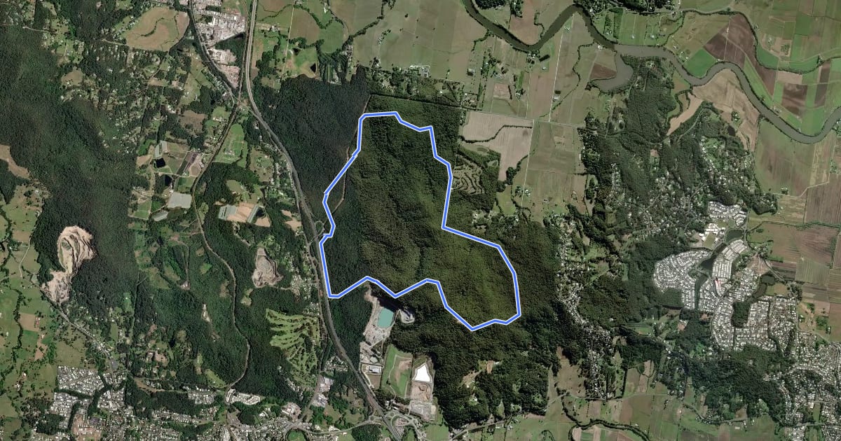 Маршрут Radar Hill Loop на спутниковом снимке