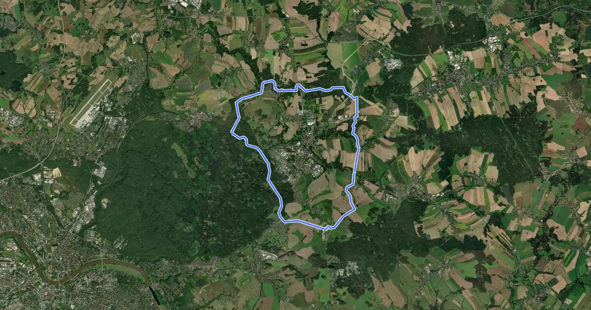 Маршрут Radeberger Rundwanderweg на спутниковом снимке