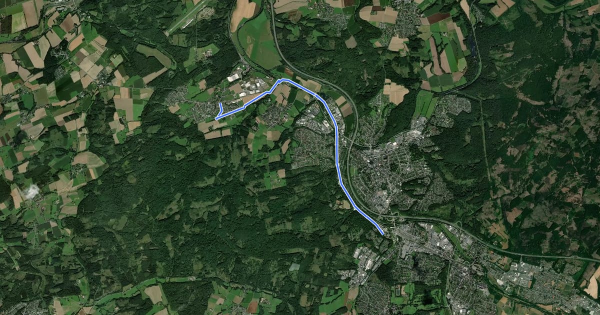 Маршрут RadeXpressweg Arnsberg на спутниковом снимке