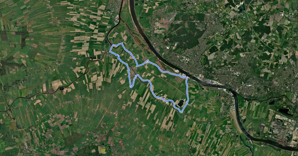 Маршрут Radfahren zwischen Deich und Moor (Berne) на спутниковом снимке
