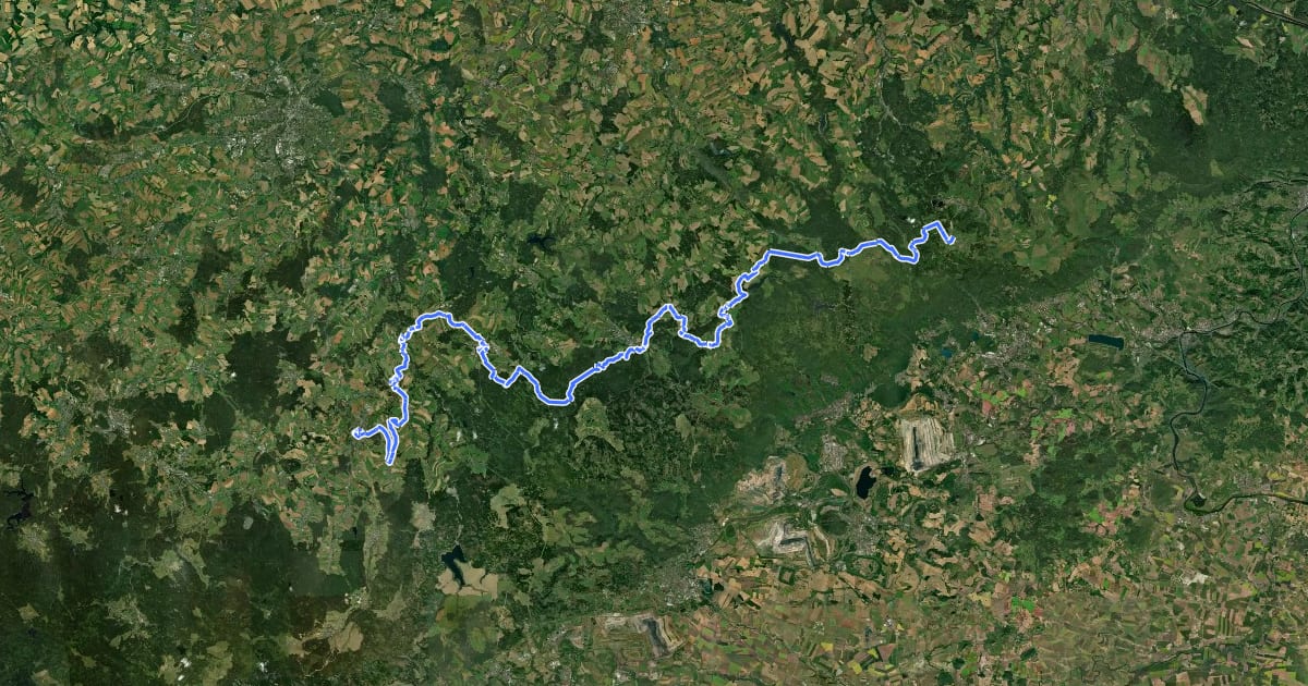 Маршрут Radfernweg Sächsische Mittelgebirge [Altenberg↔Annaberg] на спутниковом снимке