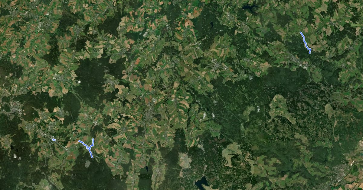Маршрут Radfernweg Sächsische Mittelgebirge Ortsanbindungen на спутниковом снимке