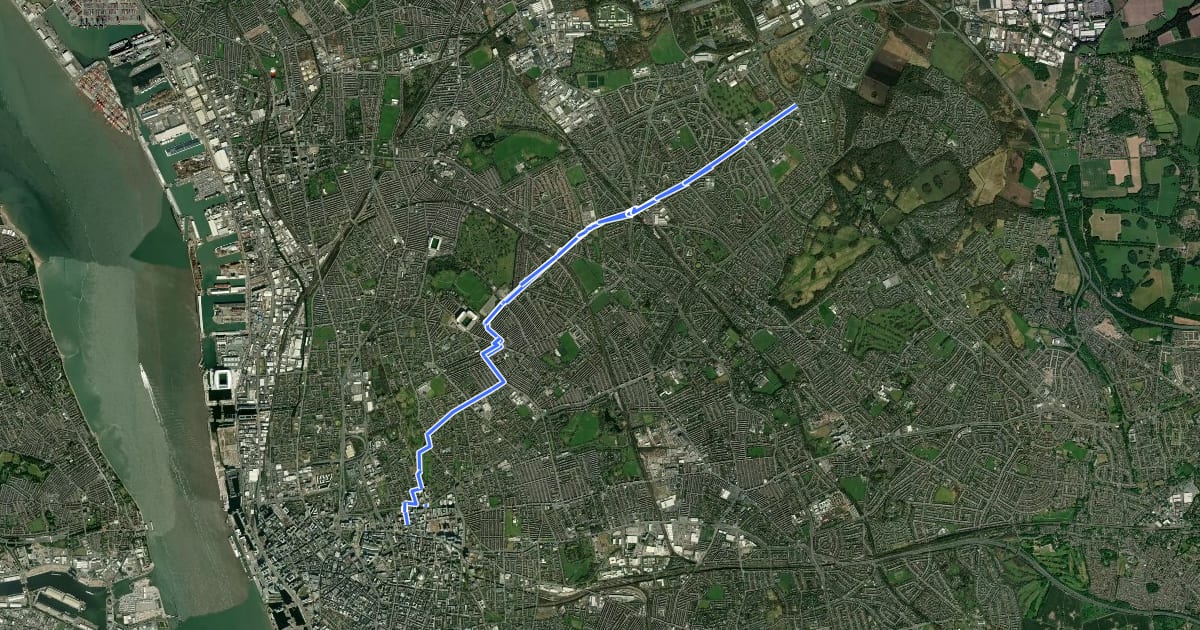 Маршрут Radial Route 4 на спутниковом снимке