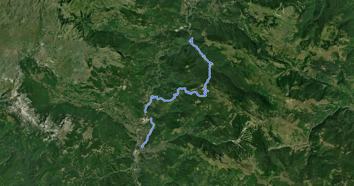 Маршрут Radigojna - Goleš - Biogradsko jezero - Kraljevo kolo на спутниковом снимке