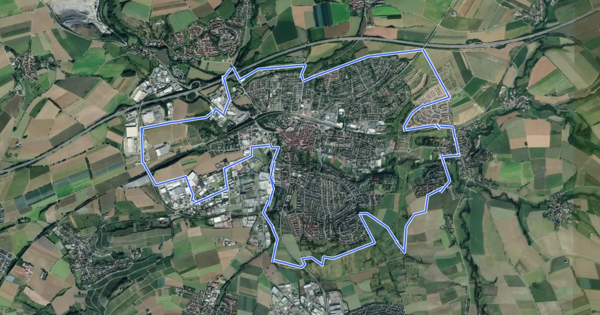 Маршрут RADius Öhringen на спутниковом снимке