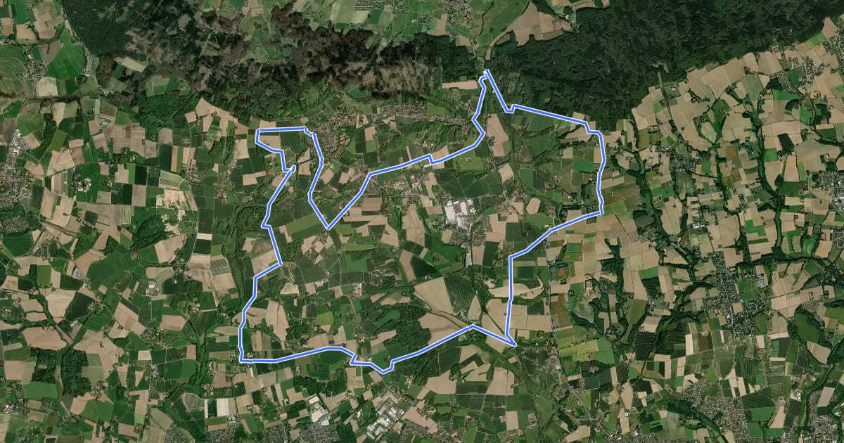 Маршрут RadKulTour Rödinghausen на спутниковом снимке