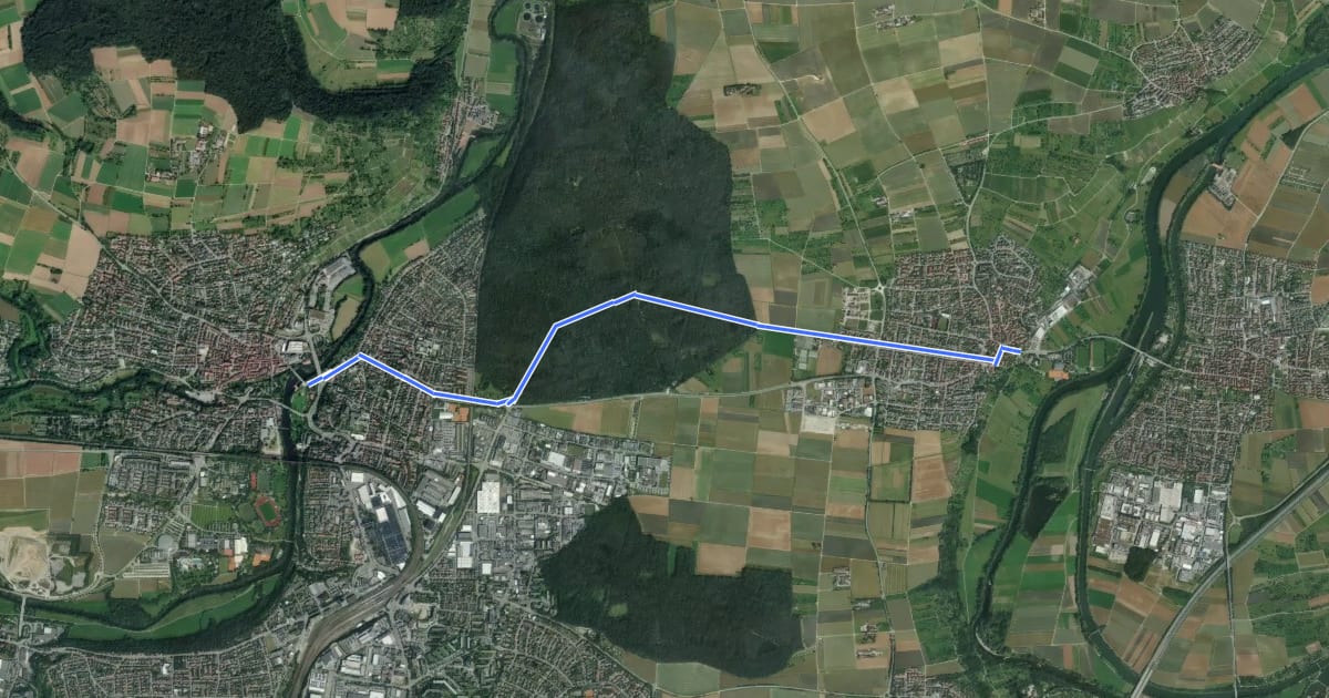 Маршрут RadNETZ Bietigheim-Bissingen - Ingersheim на спутниковом снимке